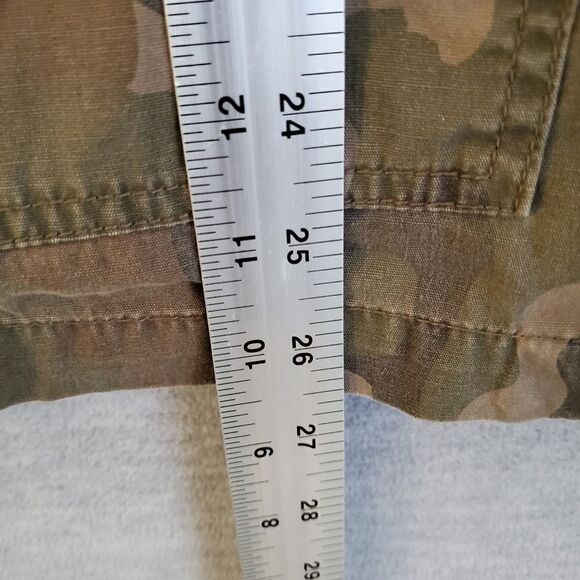 Mudd Shacket Womens Medium Brown Camo Military Denim Shirt Jacket - Picture 6 of 9